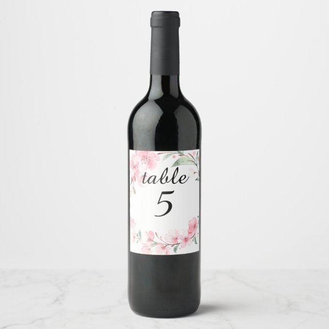 Tableau des numéros Sakura. Étiquette de vin. (Devant)