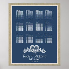 Tableau des sièges à thème de la plage Seashell