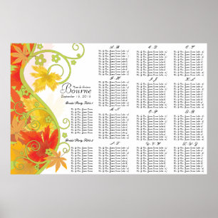 Tableau des sièges de feuilles automnales