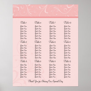Tableau des sièges de la réception de mariage - Ta