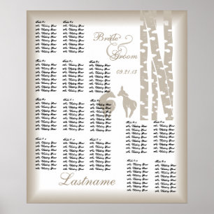 Tableau des sièges des Mariages de bouleau de bois