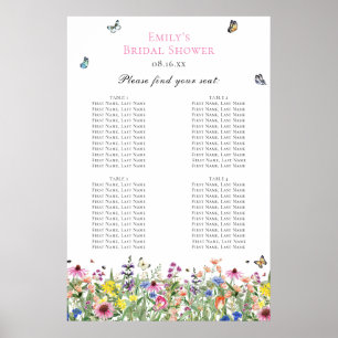 Tableau des sièges Fleurs sauvages d'été