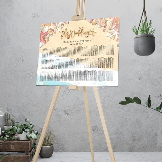 Tableau des sièges mariages Été Sandy Beach Starfi (Créateur téléchargé)