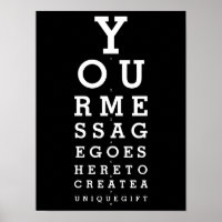 Tableau d'opticien noir et blanc message personnal
