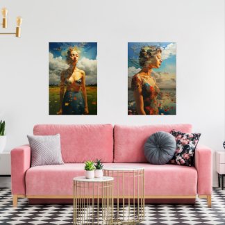 Tableau encadré d'une femme à l'extérieur
