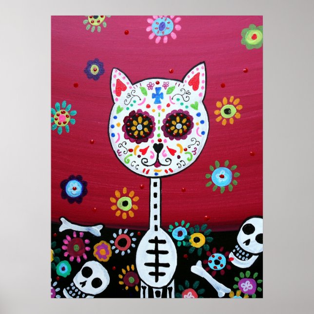 TABLEAU MEXICAIN DE LA CAT DIA DE LOS MUERTOS (Devant)