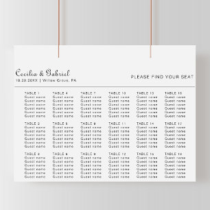 Tableau minimaliste des sièges Mariages
