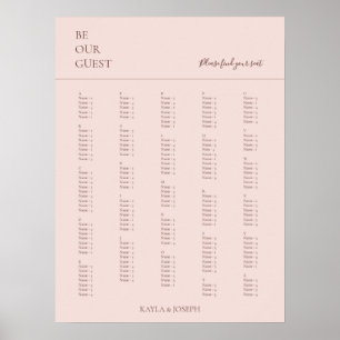 Tableau minimaliste Rose alphabétique Mariage