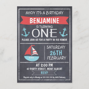 Tableau noir 1er Invitation anniversaire