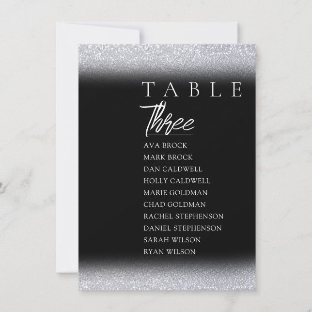 Tableau noir élégant Numéro de table Sièges (Devant)