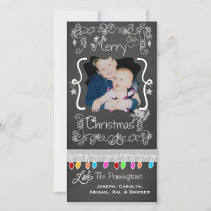 Tableau noir gris Joyeux Noël Carte photo de vacan