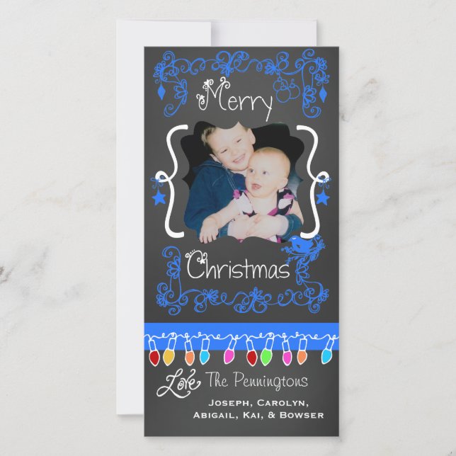 Tableau noir Joyeux Noël Carte photo de vacances (Devant)