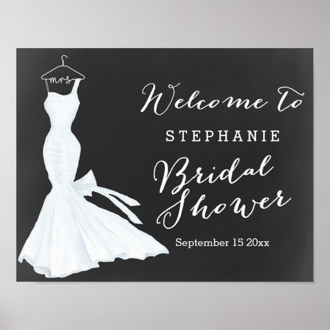 Tableau noir Mariage aquarelle | FÊTE DES MARIÉES (Devant)