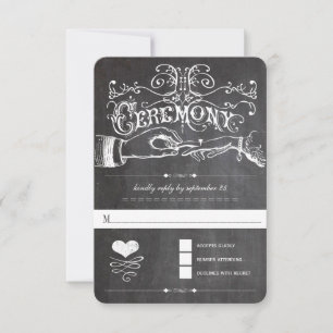 Tableau noir Met Initiales coeur Typographie RSVP