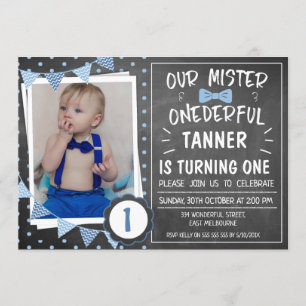 Tableau noir Onederday Invitation 1er anniversaire