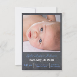 Tableau noir - photo 3x5 Faire-part de naissance