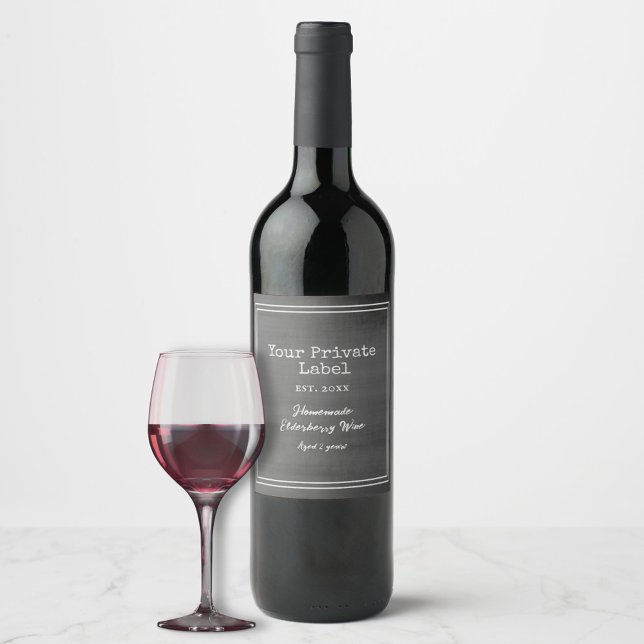 Tableau Noir Rétro Votre Étiquette de Vin Privée (Créateur téléchargé)