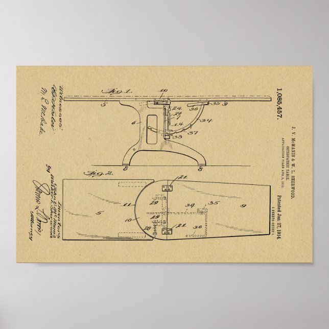 Tableau Ostéopathique Vintage 1914 Imprimer (Devant)