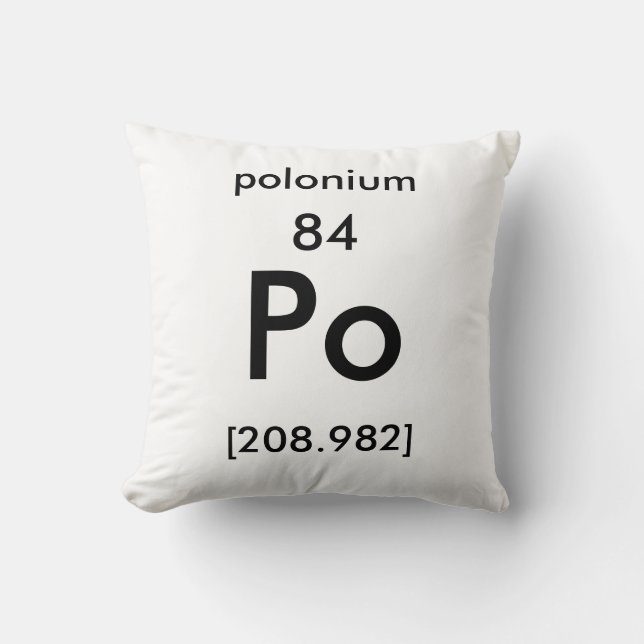 Tableau périodique 84 Coussin de polonium (Recto)