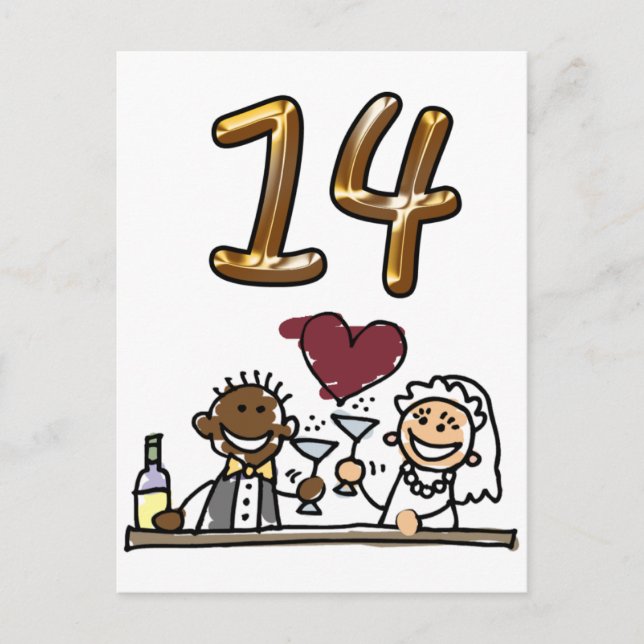 Tableau personnalisé Numéro 14 Cartes postales (Devant)