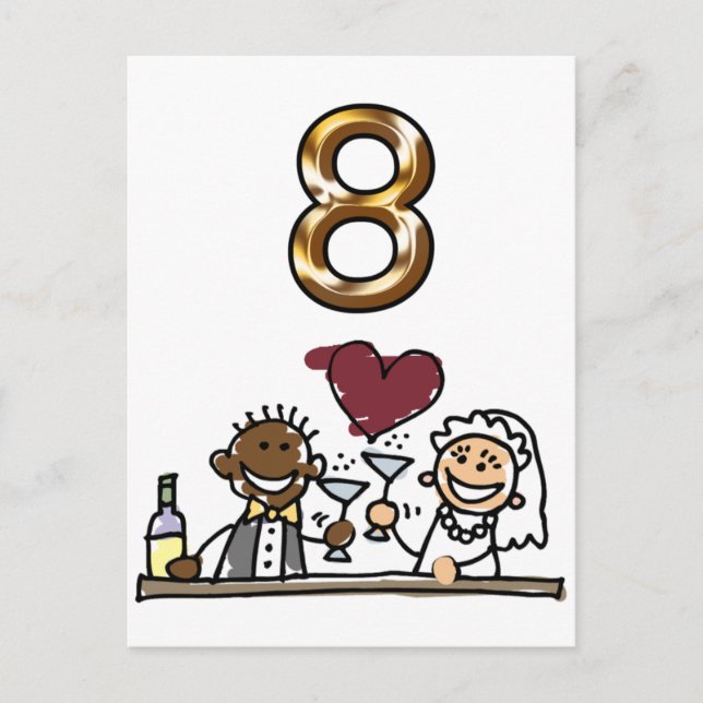 Tableau personnalisé Numéro 8 Cartes postales (Devant)