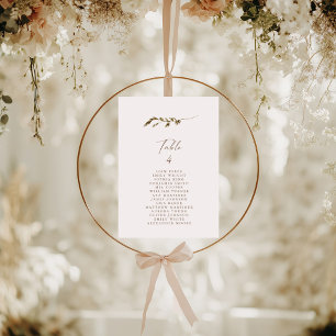 Tableau simple Rustique Floral Numéro de table Siè