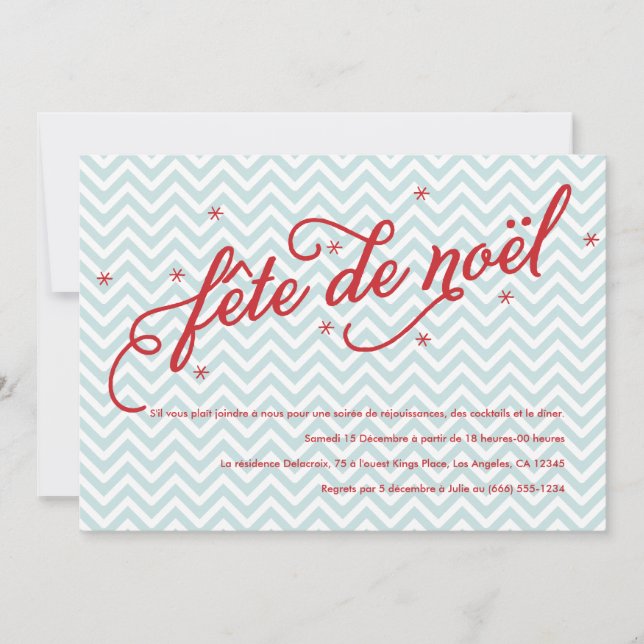 Tableau Soirée Fête de Noël Inviter Einladung (Vorderseite)