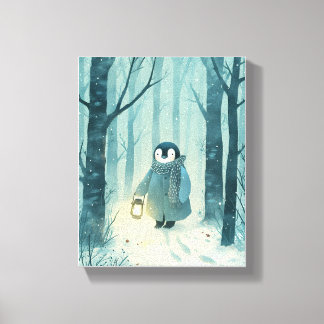 Tableau sur toile pour la nurserie d'hiver Pingoui
