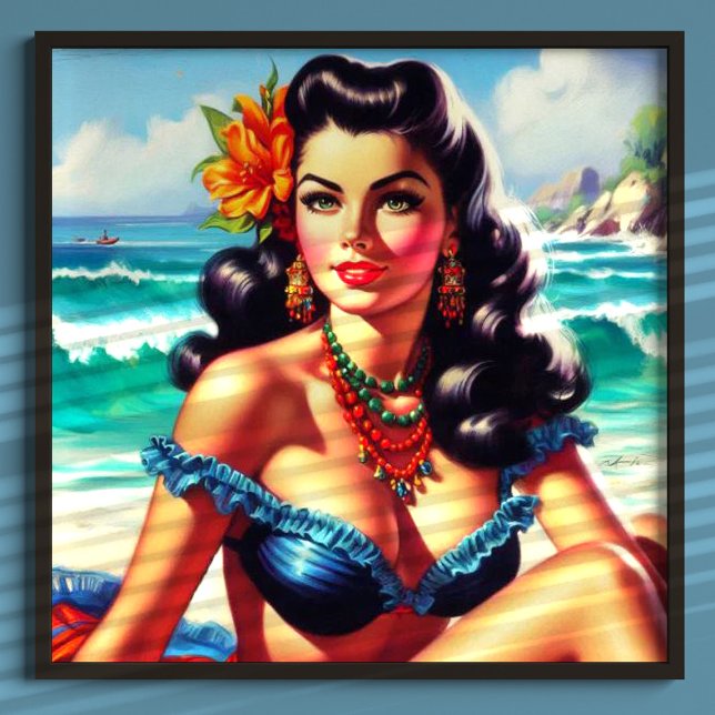 Tableau vintage de plage (Créateur téléchargé)