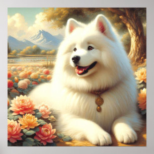Tableau vintage Samoyed Dog
