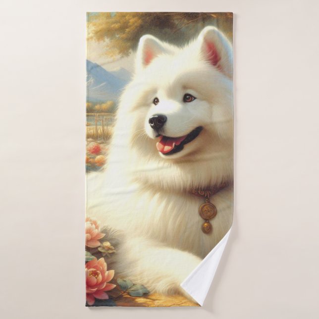 Tableau vintage Samoyed Dog (Serviette de bain)