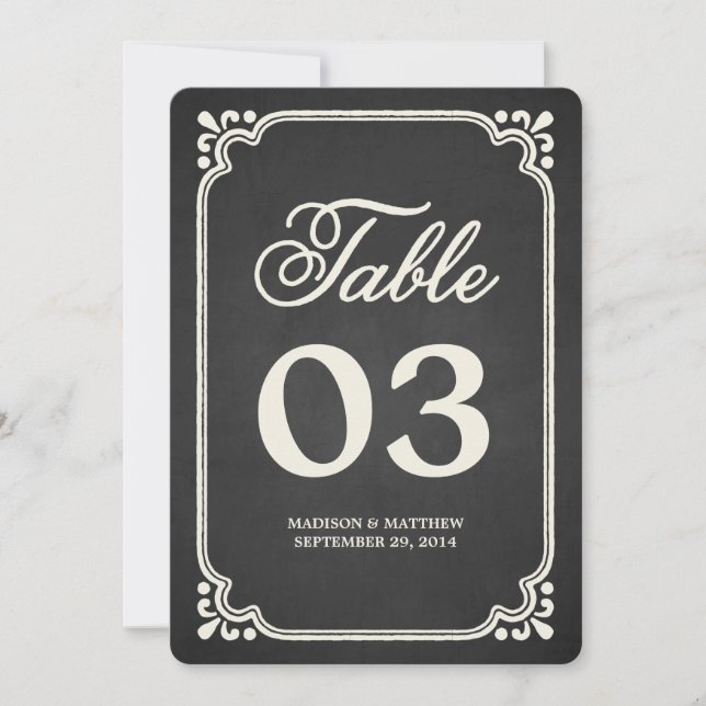Tableaux noirs Union | Numéros de table (Devant)