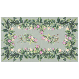 Tablecloth 60"x104" Tulips on the Vine in Sage Tischdecke