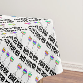 TABLECLOTH - ALTER WEIN GETRÄNKEN, DATUM JUNGE MÄN TISCHDECKE