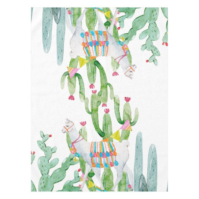 Tablecloth Boho Llama Bohemisch Cacti Wüste Blume Tischdecke (Vorderseite)