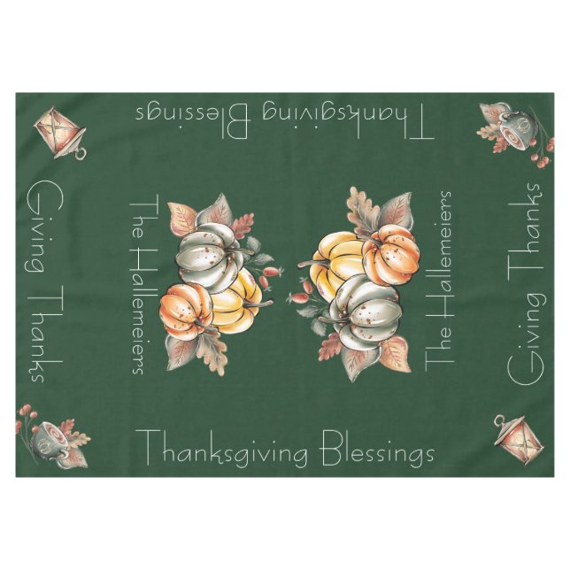Tablecloth Erntedank Segnungen Personalisiert Tischdecke (Vorderseite (Horizontal))