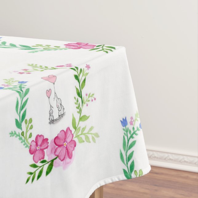 Tablecloth Floral Elephant Tischdecke (Beispiel)