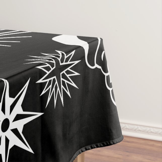 Tablecloth, Frohe Weihnachtsmarke schwarz-weiß Tischdecke (Beispiel)