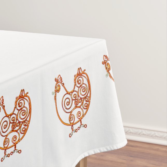 Tablecloth - Kupferdraht Hühner Tischdecke (Beispiel)
