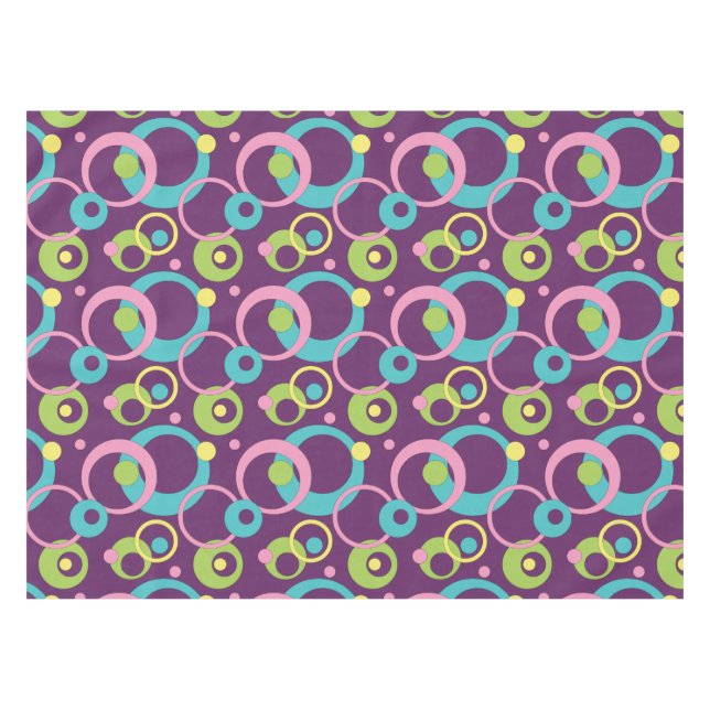 Tablecloth Lila Circles Tischdecke (Vorderseite (Horizontal))