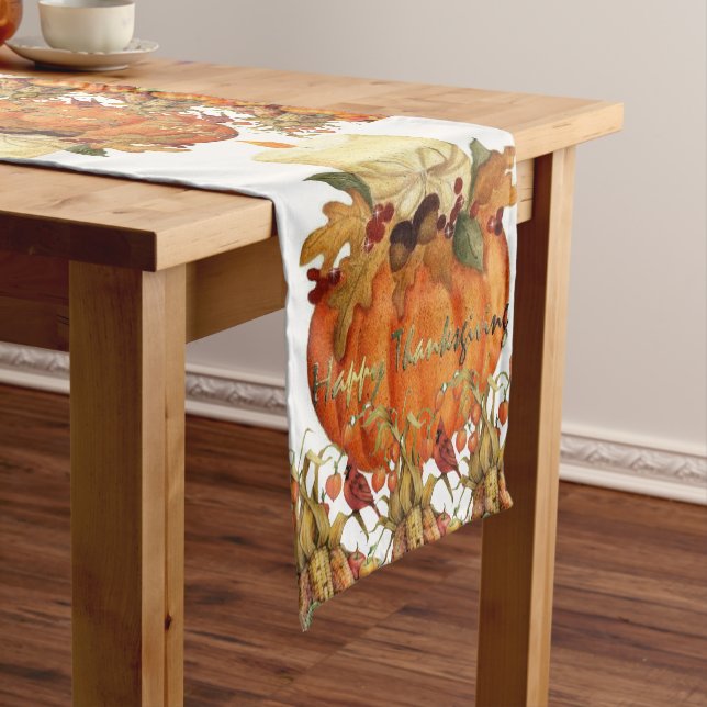 Tablecloth Runner Happy Thanksgiving Day Kurzer Tischläufer (Beispiel)