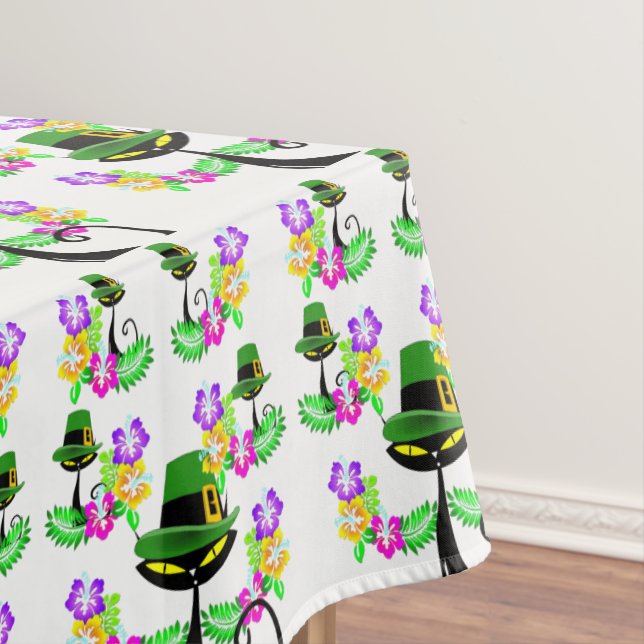Tablecloth Saint Patrick's Day Cat Floral Tischdecke (Beispiel)