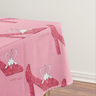 Tablecloth Valentine's Day Pink Shoe Liebe Hallo Tischdecke