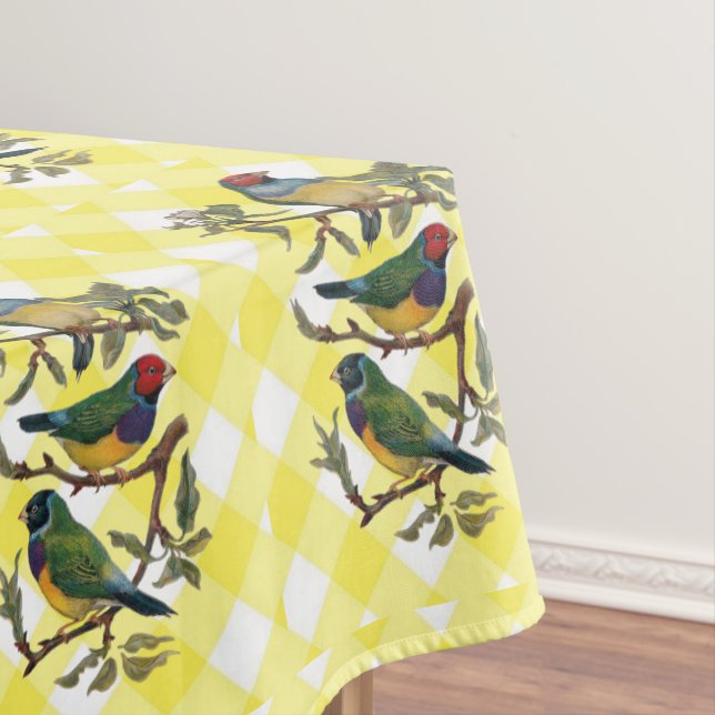 Tableclout Gelber Karierter Vogel Tischdecke (Beispiel)