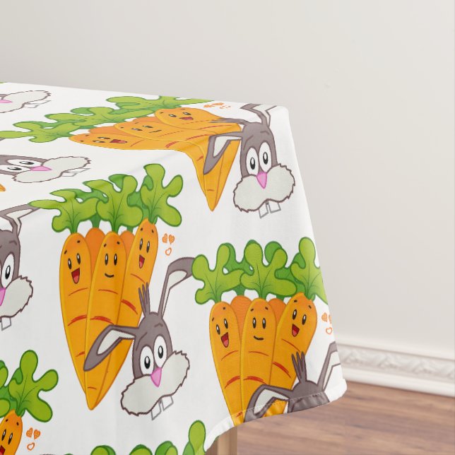 Tableclout Weiße Karotten Kaninchen Tischdecke (Beispiel)