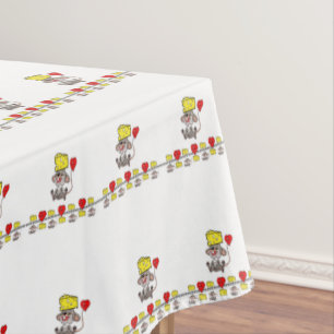 Tableclout Weiße Käsesäule, gelbe Maus Tischdecke