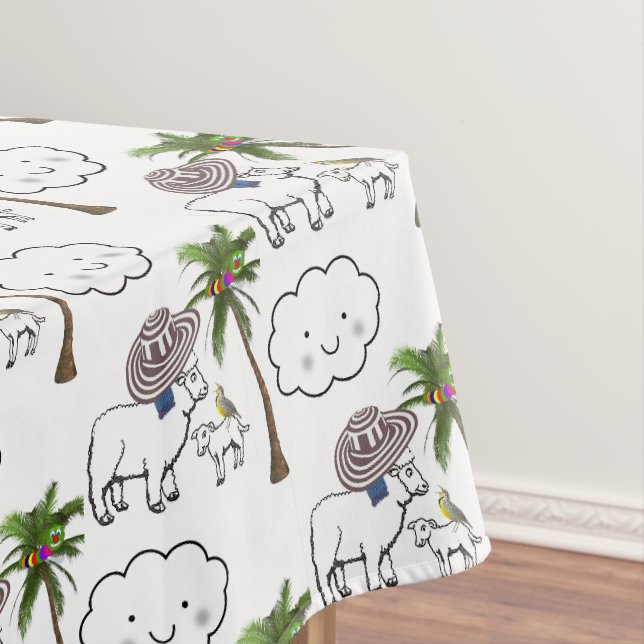 Tableclout Weiße Schaftwolken Sombrero Tischdecke (Beispiel)