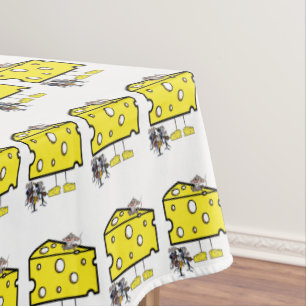 Tableclout Weißer Käse Maus Musik gelb Tischdecke