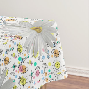 Tableclout White Daisy Floral Summer Fun Tischdecke