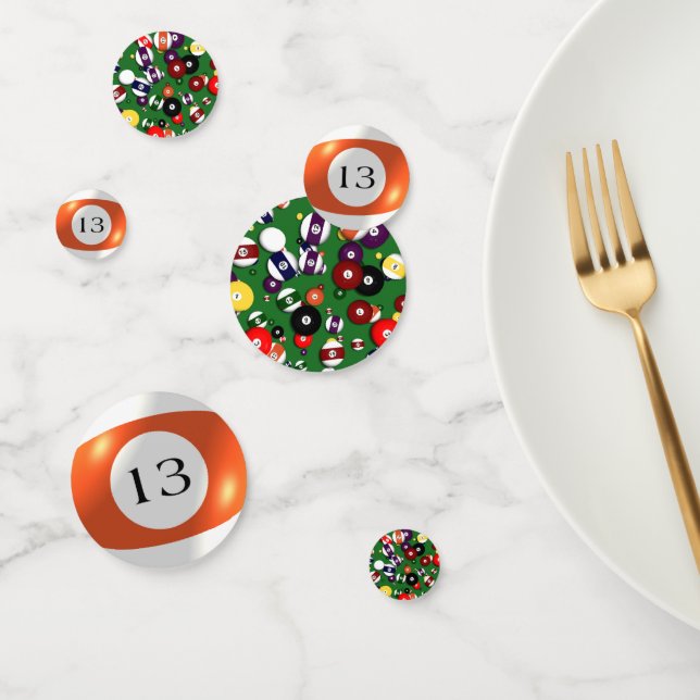 Tablefetti - Billard und 13 Ball Konfetti (Gruppe)